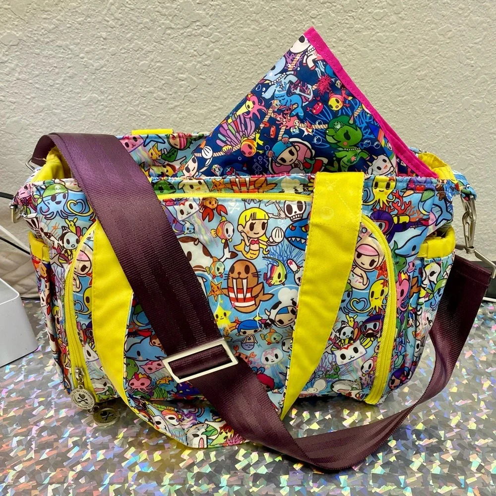 JuJeBe tokidoki Sea Amo 1.0 Zip Top Tote Diaper Bag *Strap & Pad Not Original*